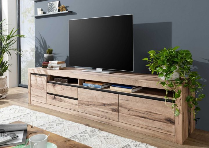Meuble Tv 260X50X60Cm – Bois De Chêne Lombard Huilé destiné Meuble Tv Bianko Meuble Tv 260X50X60Cm – Bois De Chêne Lombard Huilé destiné Meuble Tv Bianko