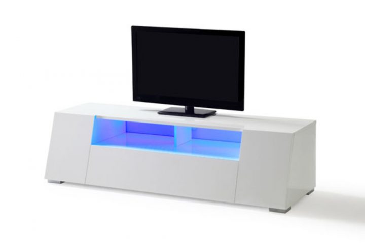 Meuble Tv Bizo Blanc Brillant encequiconcerne Meuble Tele Blanc Brillant