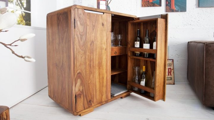 Mini Bar 2 Portes En Bois De Palissandre Massif Bertol dedans Meuble Mini Bar Conforama