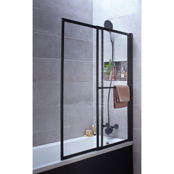 Pare-Baignoire 2 Volets Pivotant Coulissant 140 X 123Cm destiné Paroi Douche Verrière Castorama