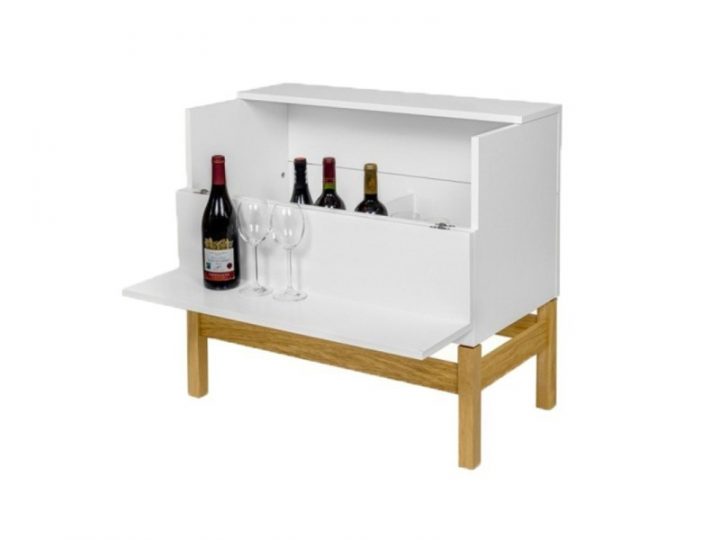 Paris Prix – Mini Bar Design "Grande" 75Cm Blanc – Vente pour Meuble Mini Bar Conforama