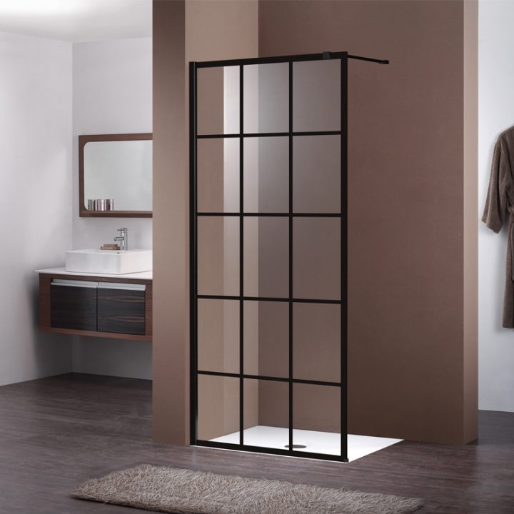 Paroi De Douche Fixe Noire En Acier Style Atelier Parisien concernant Paroi Douche Verrière Castorama