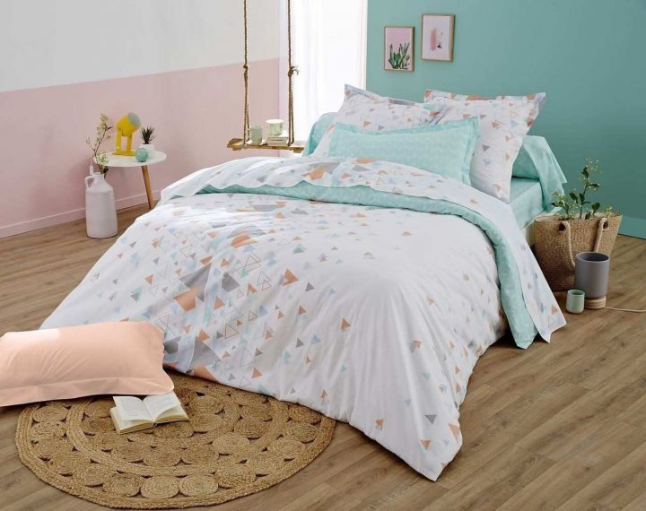 Parure De Lit Coton Le Luxe Couette 200 240 Bouchara tout Tête De Lit Bouchara