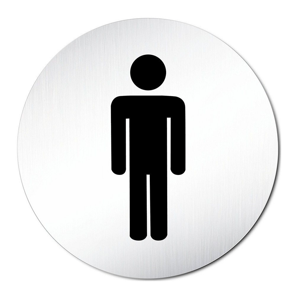 Plaque De Toilette Homme Signalétique Acier Rond - Autres tout Signaletique Toilette