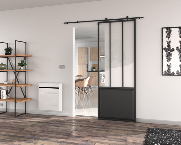 Porte Coulissante D'Atelier "Industrial" Larg. 83 Cm avec Roulette Porte Coulissante Brico Dépôt