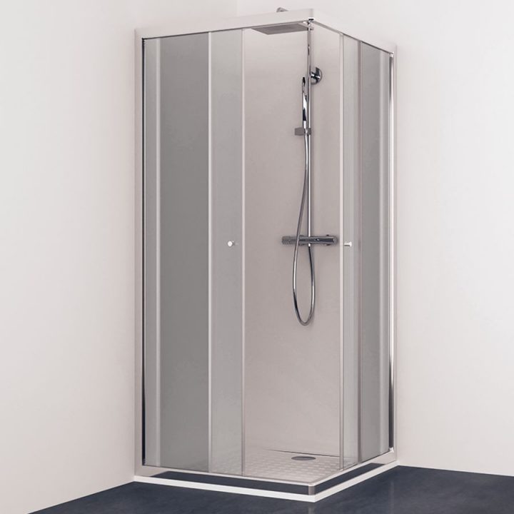 Porte De Douche D'Angle Avec 2 Coulissants Nerina destiné Paroi De Douche 60 Cm Avec Rabat