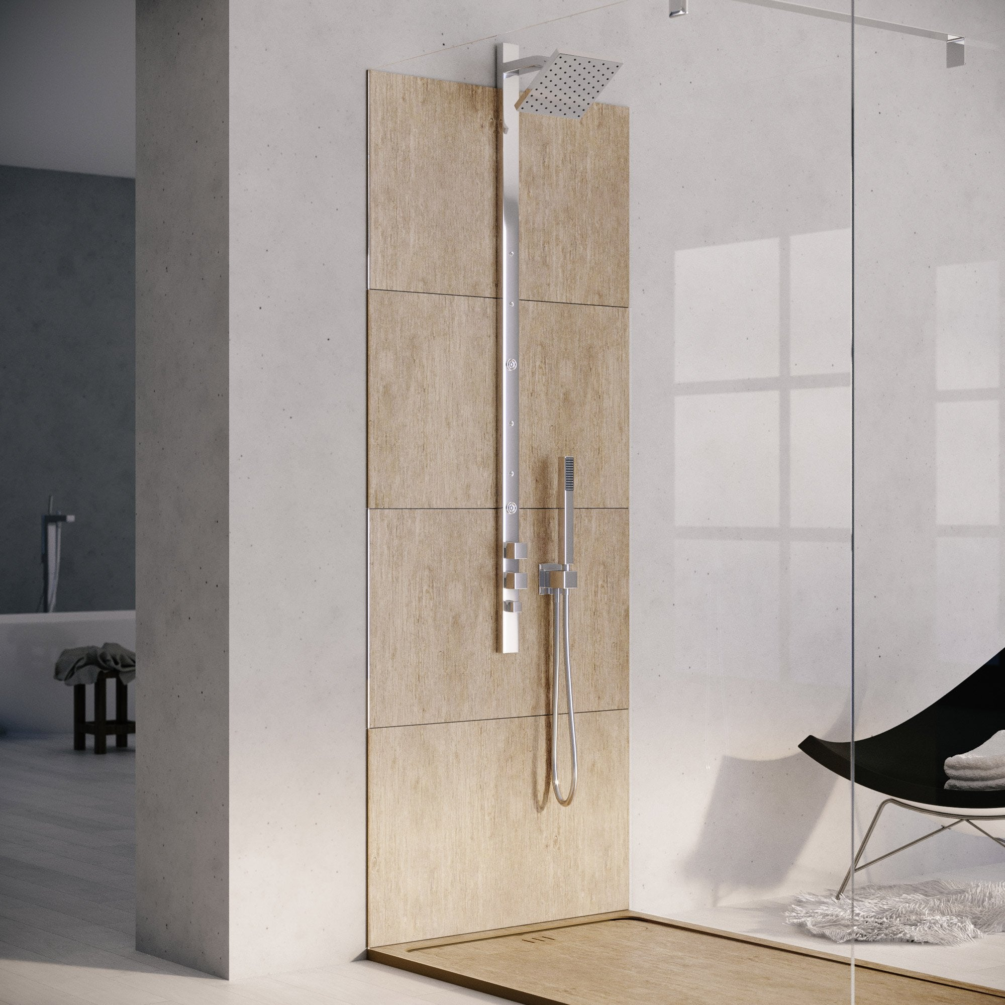 Receveur De Douche, Extraplat, Crème 60X50, Grès Bois concernant Porte De Douche 60 Cm Leroy Merlin