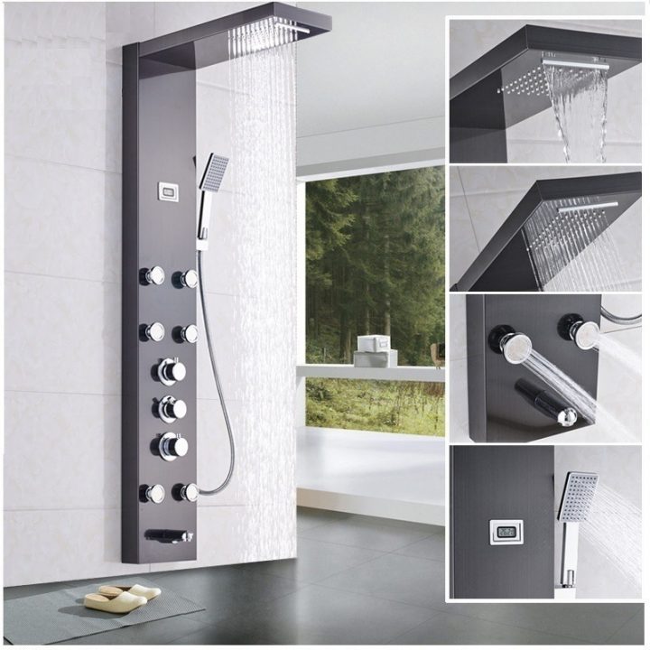 Regadera Columna Negro Pared Ducha, Moderna,Hidromasajes destiné Duxha Douche
