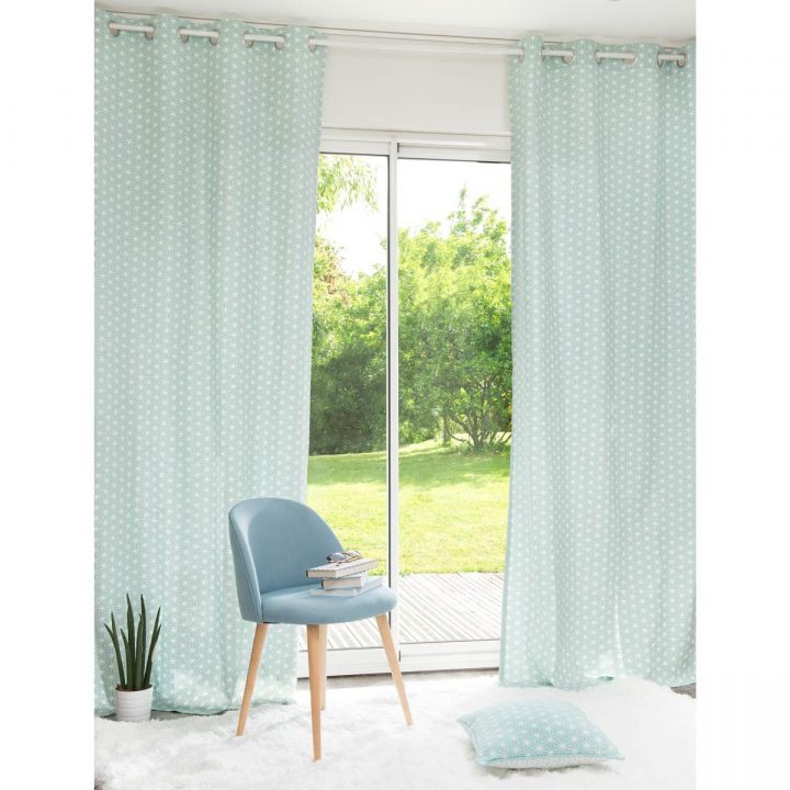 Rideau À Œillets En Coton Bleu Motifs Graphiques À L'Unité avec Rideau Bohème Maison Du Monde Rideau À Œillets En Coton Bleu Motifs Graphiques À L'Unité avec Rideau Bohème Maison Du Monde