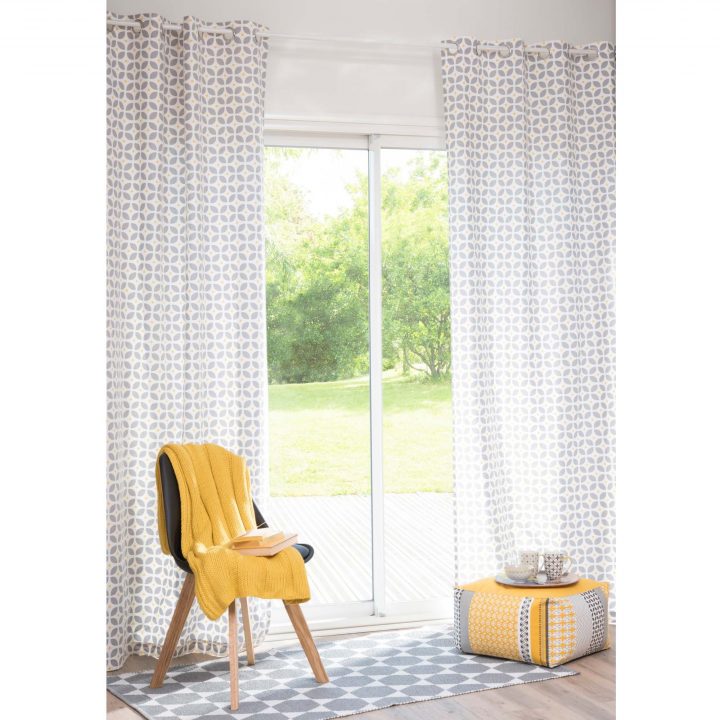 Rideau À Œillets En Coton Gris 105 X 250 Cm Baixo encequiconcerne Rideau Acoustique 7 Couches