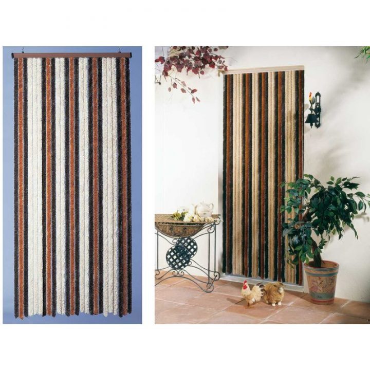 Rideau De Porte Chenille Beige Bronze Brun Florence – 120 intérieur Centrakor Rideau De Porte