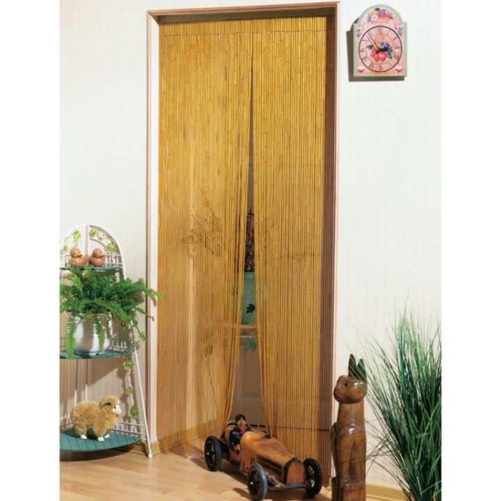 Rideau De Porte En Bambou – Peint À La Main – Naturel concernant Rideau De Porte Bambou Gifi
