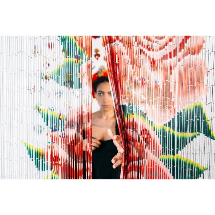 Rideau De Porte Roses – Perles En Bambou, Motif Vintage avec Rideau De Porte Bambou Gifi