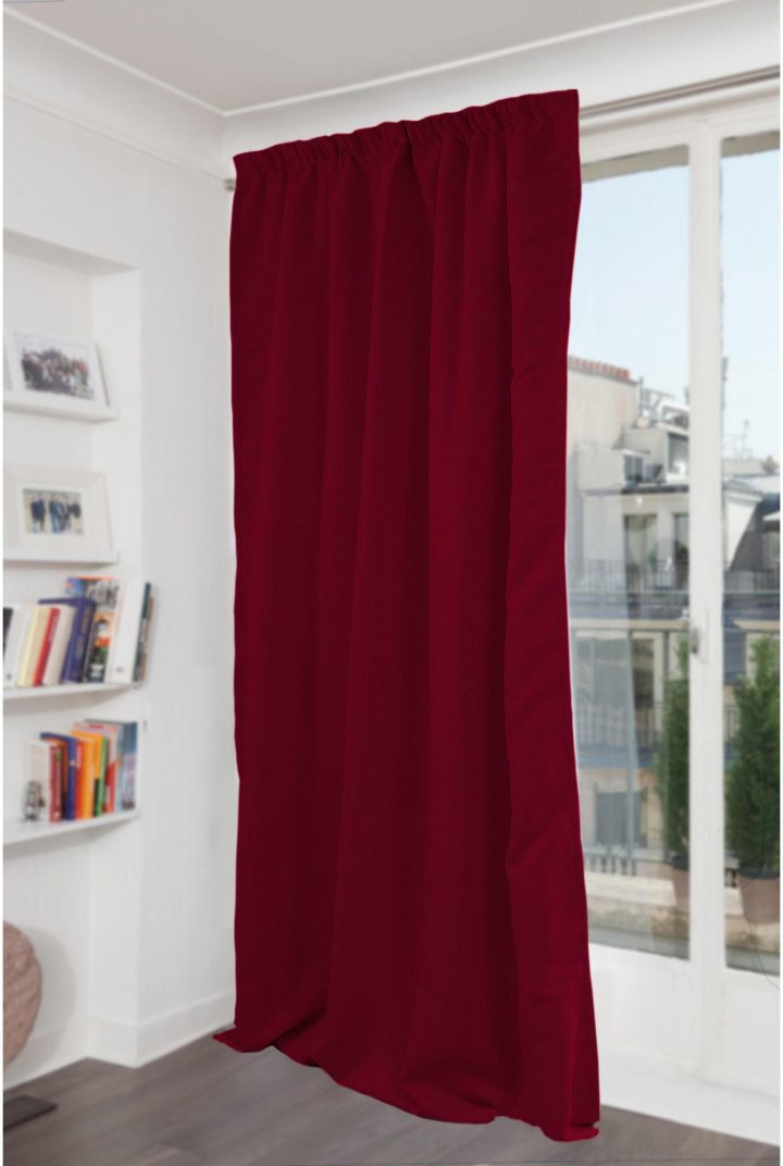 Rideau Occultant Thermique Et Phonique Grenat L.145 X H à Rideau Isolant Thermique Et Phonique Castorama