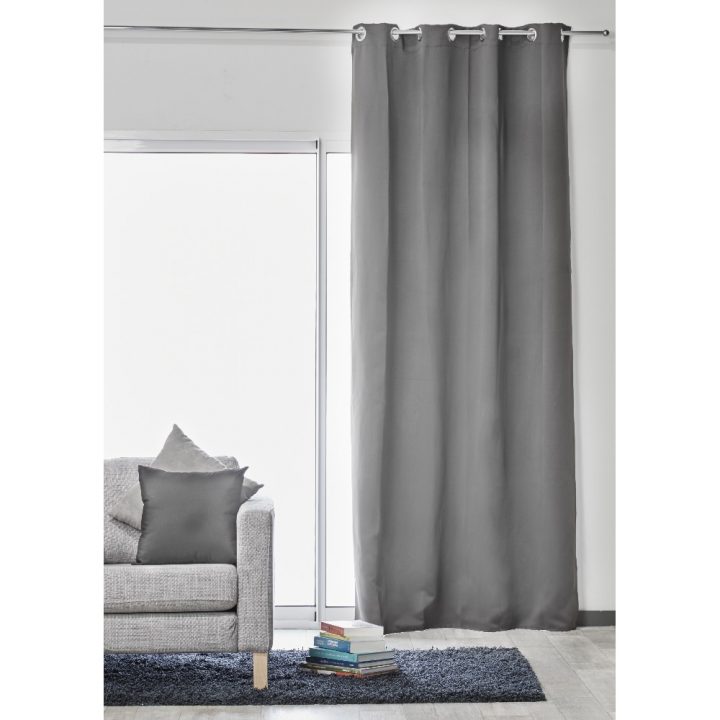 Rideau Occultant Uni Gris Clair – Rideau Occultant dedans Rideau Isolant Thermique Gifi