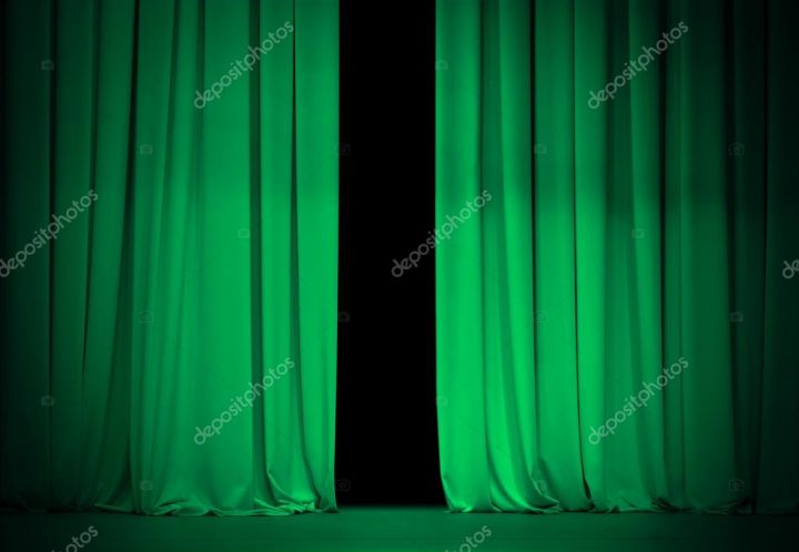 Rideau Vert Ou Émeraude Sur Scène De Théâtre Ou De Cinéma pour Rideaux Vert Émeraude