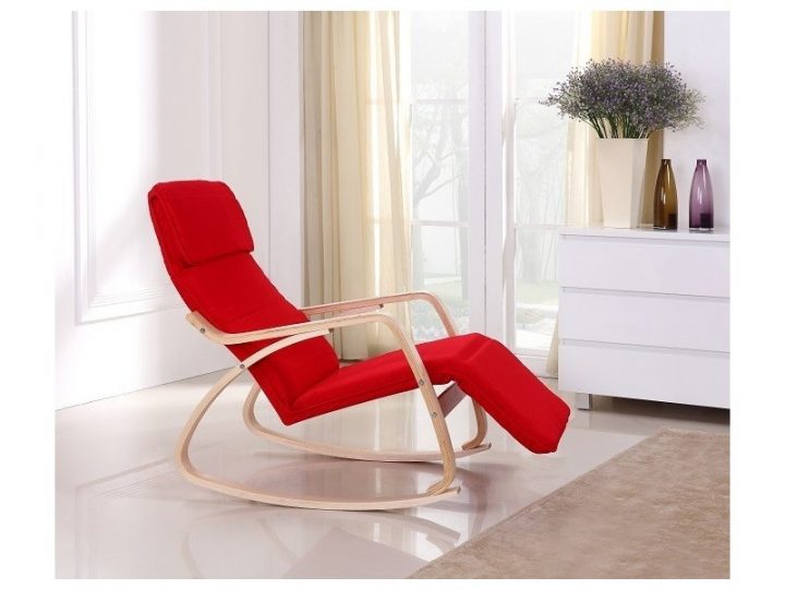 Rocking Chair Chaise À Bascule Fauteuil Relaxant Rouge tout Chaise À Bascule Conforama