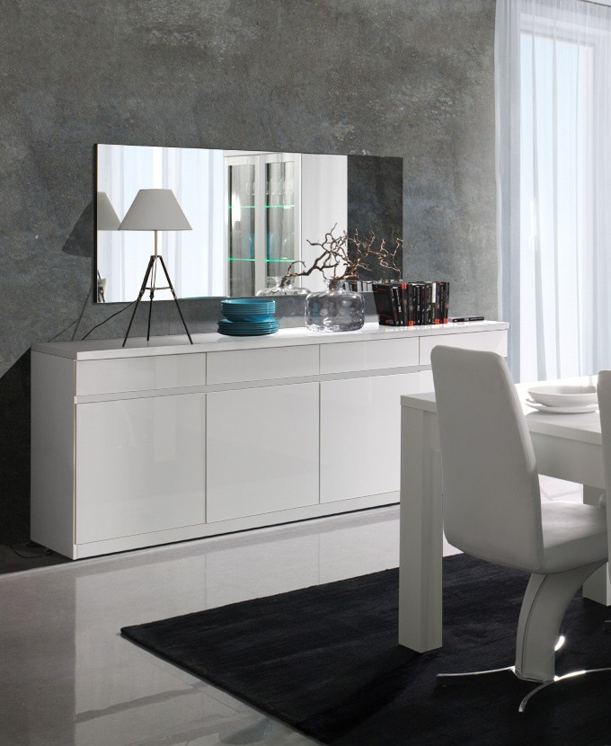 Salle À Manger Buffet, Bahut, Enfilade 4 Portes Et 4 serapportantà Ikea Meuble Salle A Manger Buffet