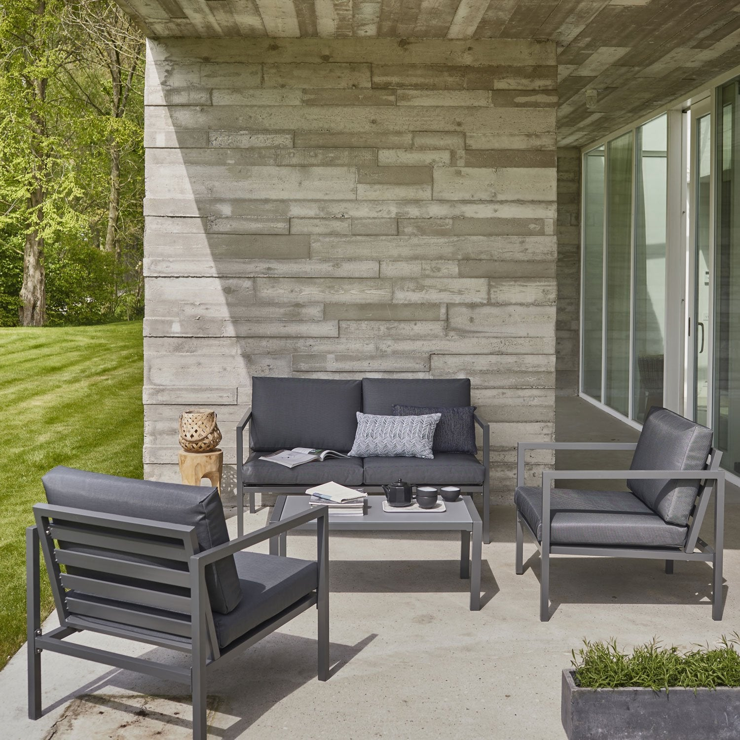 Salon Bas De Jardin Niagara Aluminium Gris, 4 Personnes avec Salon De Jardin Bas Leclerc Salon Bas De Jardin Niagara Aluminium Gris, 4 Personnes avec Salon De Jardin Bas Leclerc