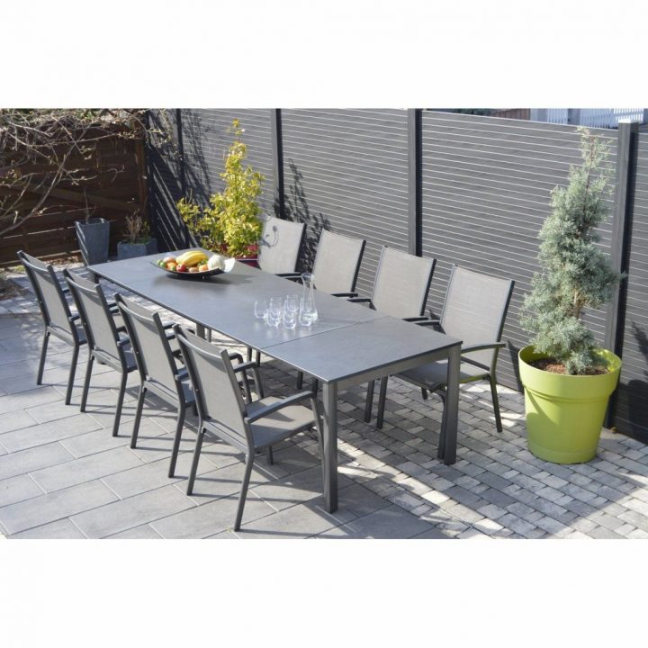Salon De Jardin Gris Anthracite 6 Personnes Harmony encequiconcerne Brico Cash Abri De Jardin