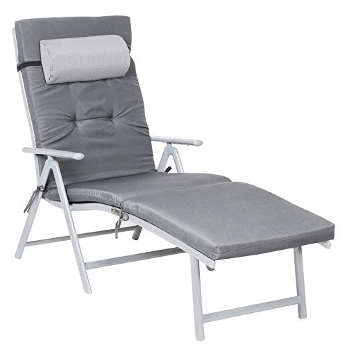 Songmics Chaise Longue, Bain De Soleil Avec Matelas D'Un intérieur Matelas De Chaise Longue Gifi