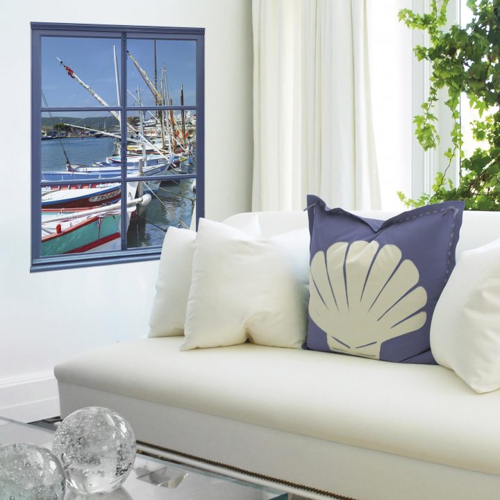 Sticker Décoratif Trompe L'Oeil Fenêtre Sur Port 75 Cm X concernant Trompe L&#039;Oeil Porte Leroy Merlin