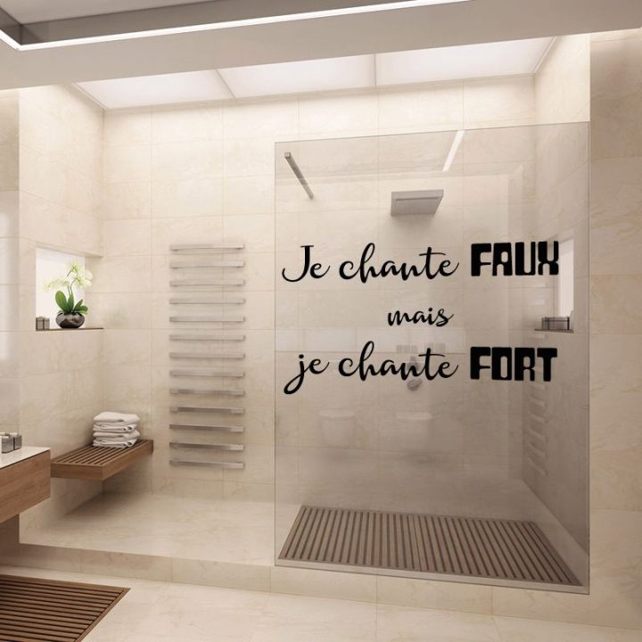 Sticker Mural Je Chante Faux Mais Je Chante Fort > Décomotif destiné Musique Dans La Salle De Bain Islam