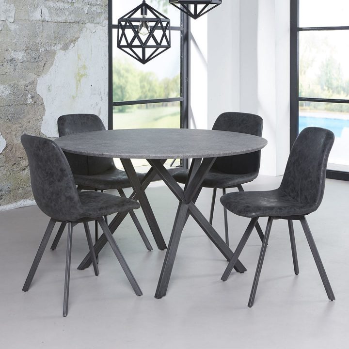Table À Manger Contemporaine Ronde En Mdf Caroline | Matelpro concernant Table À Manger Plexiglas