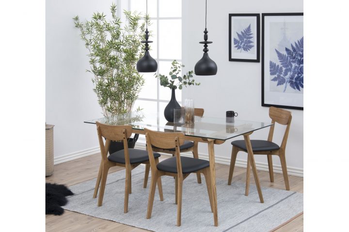 Table À Manger En Bois Massif Et Plateau Verre Paixa – Hellin concernant Table À Manger En Verre Conforama