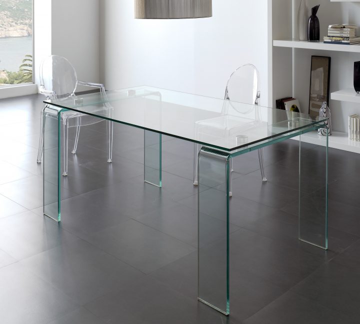 Table À Manger Rectangulaire En Verre Trempé Kancia serapportantà Table À Manger En Verre Conforama