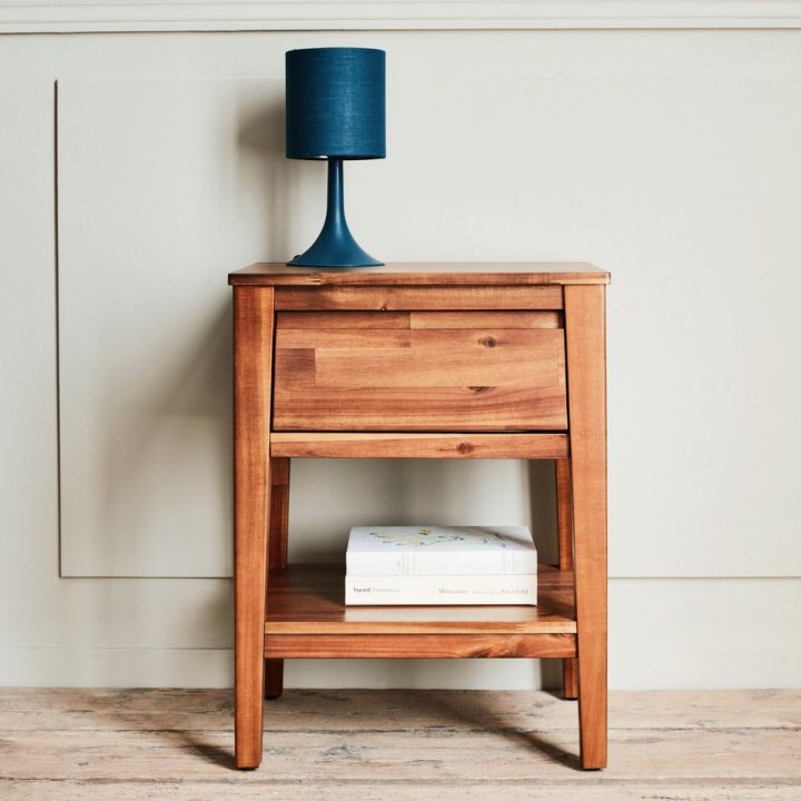 Table De Chevet En Acacia Massif 1 Tiroir – Alinéa En 2020 tout Bout De Lit Alinea