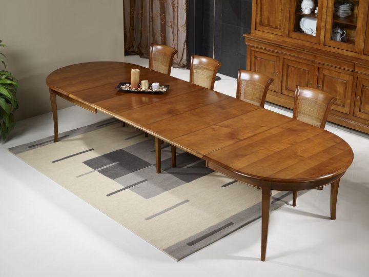 Table Ovale 180X120 En Merisier Massif De Style Louis tout Salle A Manger Louis Philippe