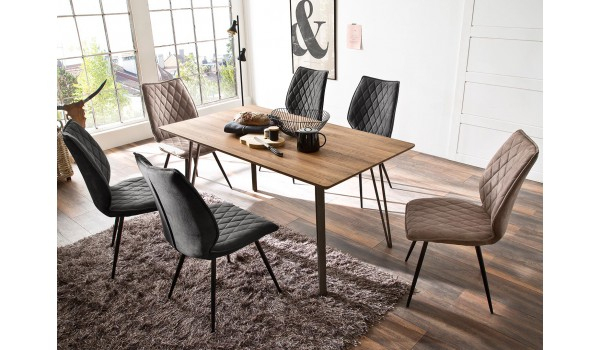 Table Rectangulaire Pas Cher – Bois & Métal Pour Salle À dedans Table De Salle À Manger Pas Cher