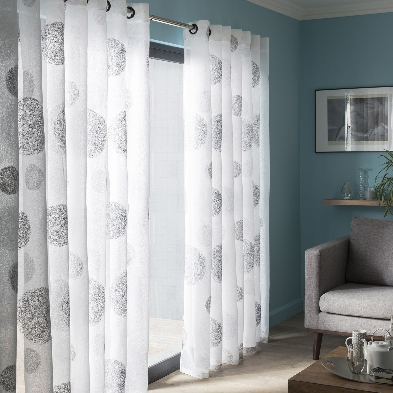 Voilage Tamisant Grande Largeur, 5 Mondes, Blanc Et Gris tout Voilage Pas Cher Babou Voilage Tamisant Grande Largeur, 5 Mondes, Blanc Et Gris tout Voilage Pas Cher Babou