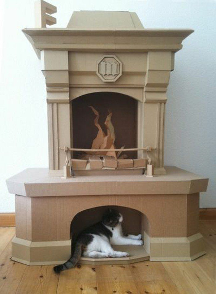 40 Idées De Fausse Cheminée Pour Noël – Page 4 Sur 4 intérieur Fausse Cheminée En Carton
