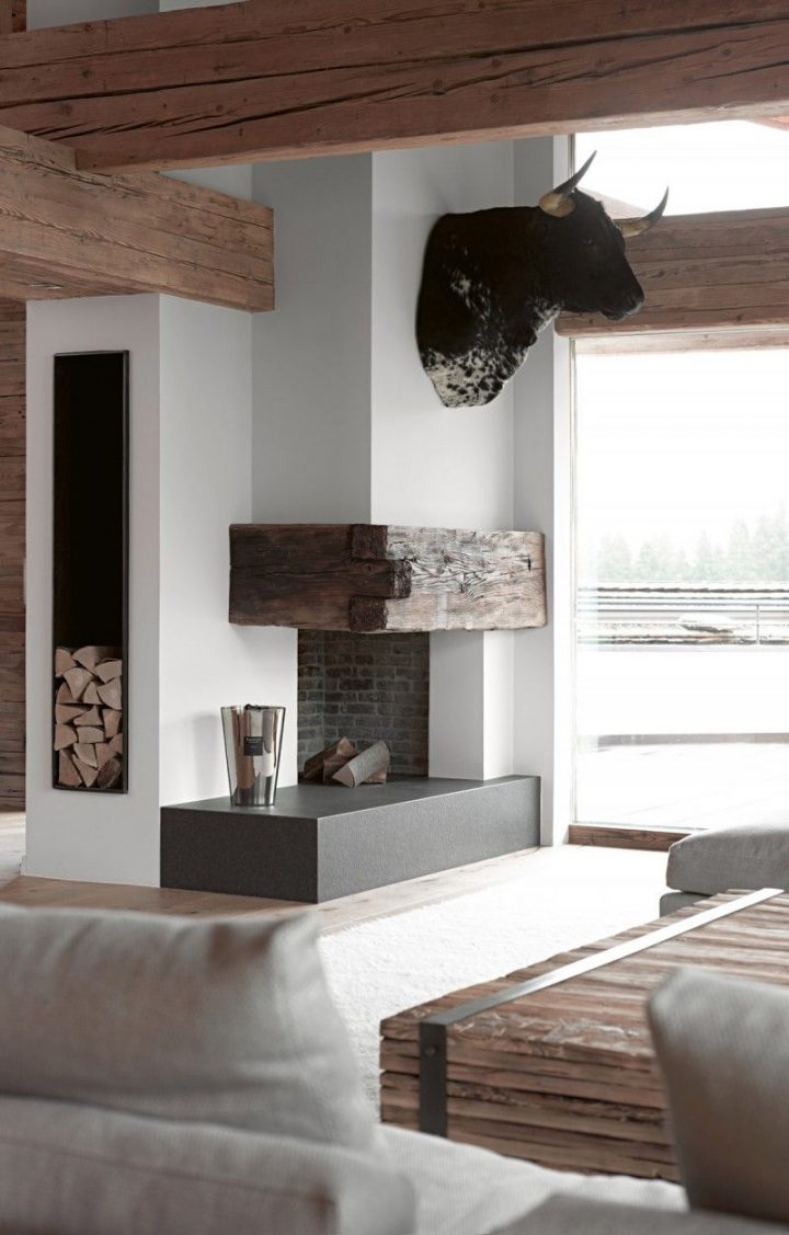 Chalet 2010: Rustic Modern Home – Beautiful Interiors destiné Relooker Une Cheminée Rustique