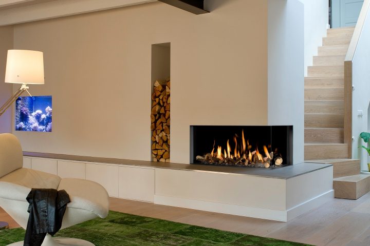 Cheminée À Gaz Bellfires Horizon Corner Bell M – Origine Rouen destiné Tubage Cheminée Prix