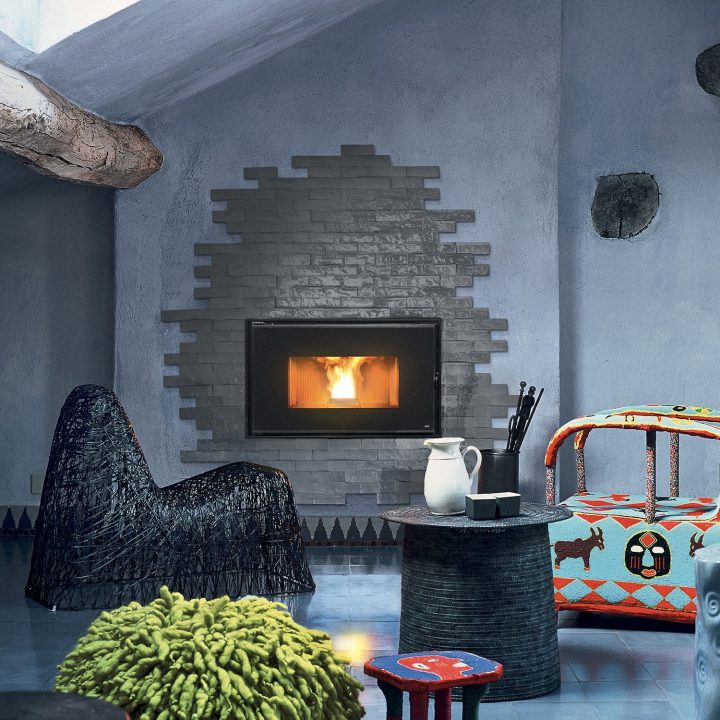 Cheminée À Granulés – Vivo 90 – Mcz – Contemporaine / À intérieur Clapet Cheminée Foyer Fermé