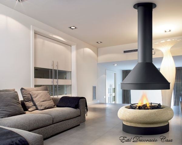 Cheminee Bois Centrale Design pour Cheminée Frossard