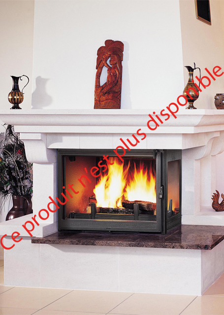 Cheminée D’angle Sortant En Pierre Blanche Beauregard tout Cheminée Seguin