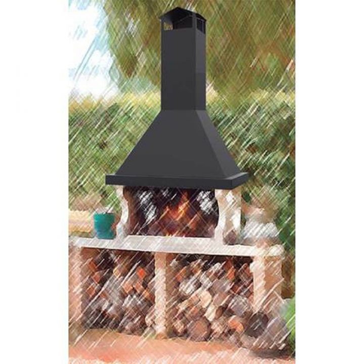 Cheminée Hotte Extérieure Métallique Fm Cb-100 Pour Barbecue intérieur Cheminée Pour Barbecue