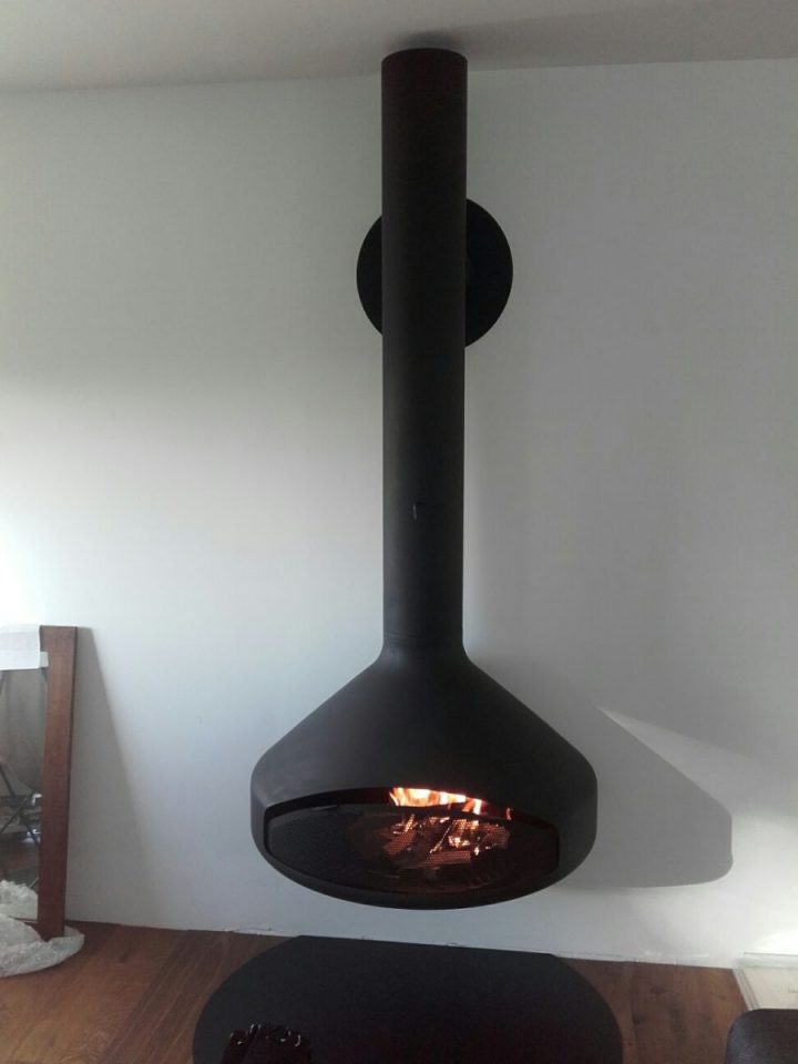 Cheminée Murale Suspendue Paxfocus Ouverte + Conduit De avec Conduit Cheminée Poujoulat