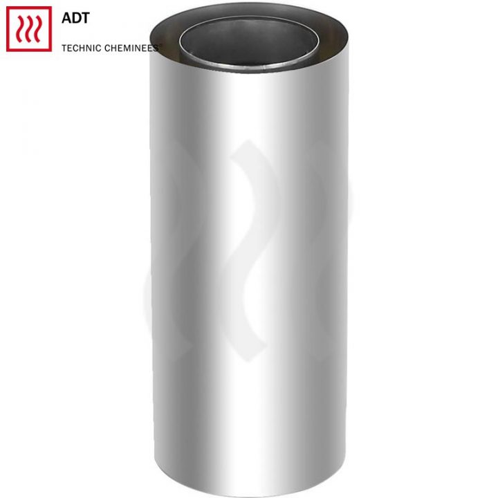 Conduit De Cheminée En Inox Adt Double Paroi 130 Tuyau 500 Mm, à Conduit De Cheminée Inox