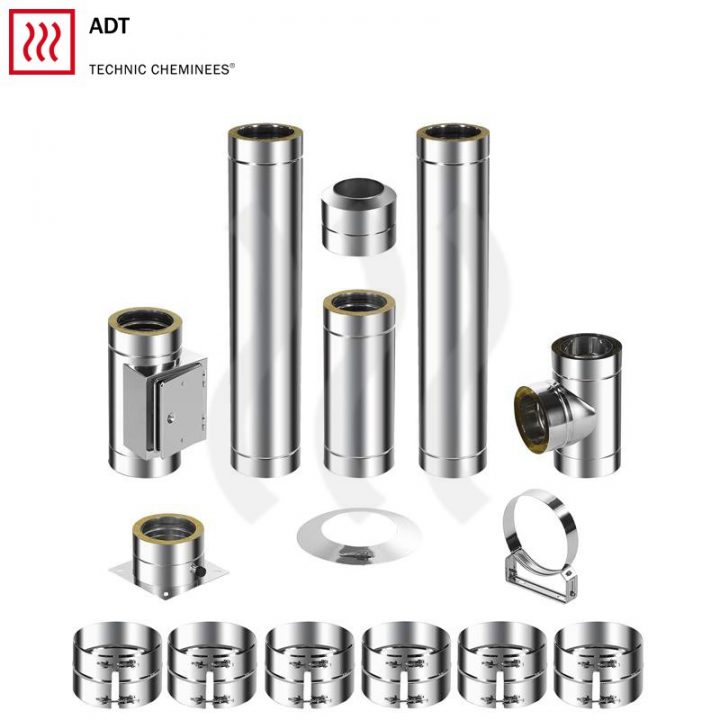 Conduit De Cheminée En Inox Basic Plus 150 Mm Hauteur 3,7 M 0, destiné Conduit De Cheminée Inox