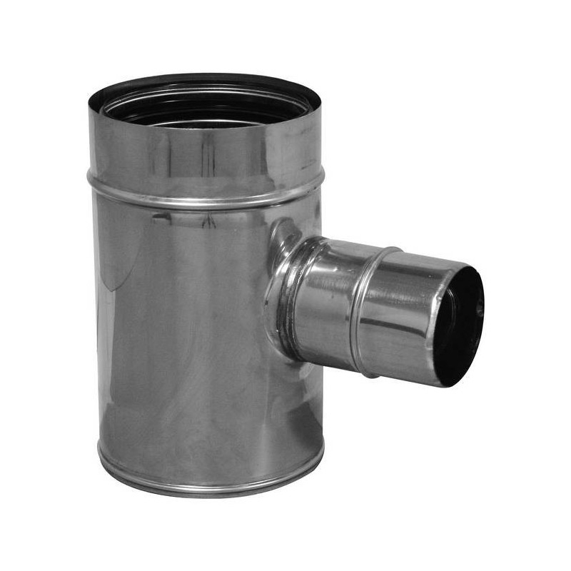 Conduit De Fumée Te Réduit À 90 ° Inox. Cheminée - Qbasic intérieur Creer Conduit Cheminée