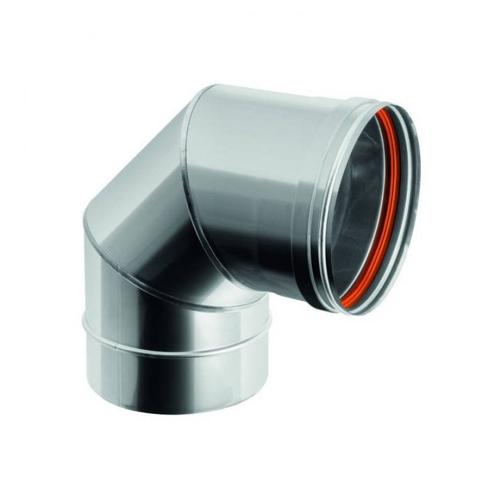 Coude 90° Pour Conduit De Cheminée En Acier Inox À Simple avec Creer Conduit Cheminée