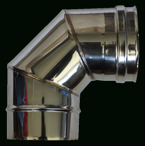 Coude À 90° Double Paroi Inox – Diamètre Int : 150 Mm/Ext dedans Conduit De Cheminée Inox