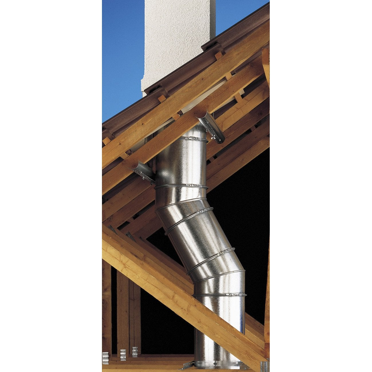 Coude Pour Conduit Double Paroi Poujoulat, D230 Mm 45° Ep intérieur Norme Conduit De Cheminée