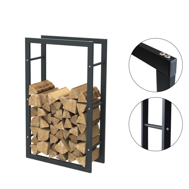 Étagère De Cheminée Exclusive En Métal Noir Mat Porte serapportantà Porte Buche Cheminée