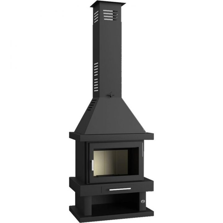 Fm Cheminée Métallique C-200 14,5Kw Avec Porte En Fonte à Cheminée Métallique